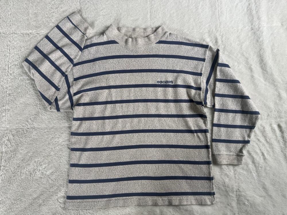 Dockers Striped Crew Neck Pullover Sweatshirt Mens M Distressed Vintage 90s